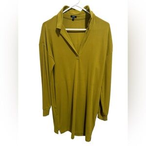 Express Long Sleeve Tunic Dress in Olive Green